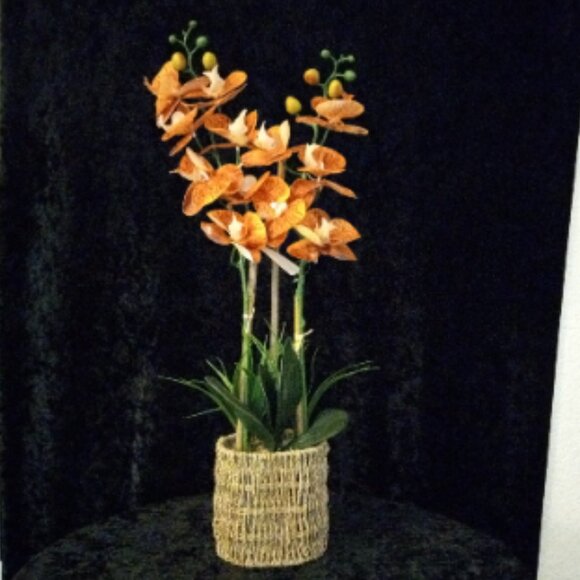 COPY - Artificial Orange Mokara Orchid - Picture 2 of 9